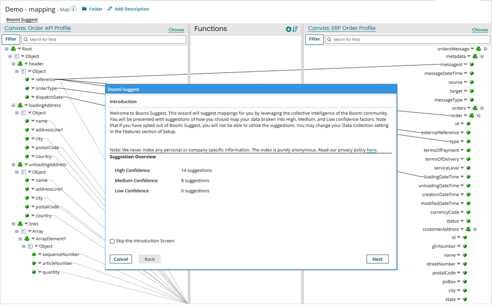 boomi suggest data mapping