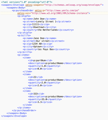 XML input 1